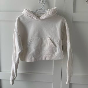 XS TNA White Cropped Hoodie